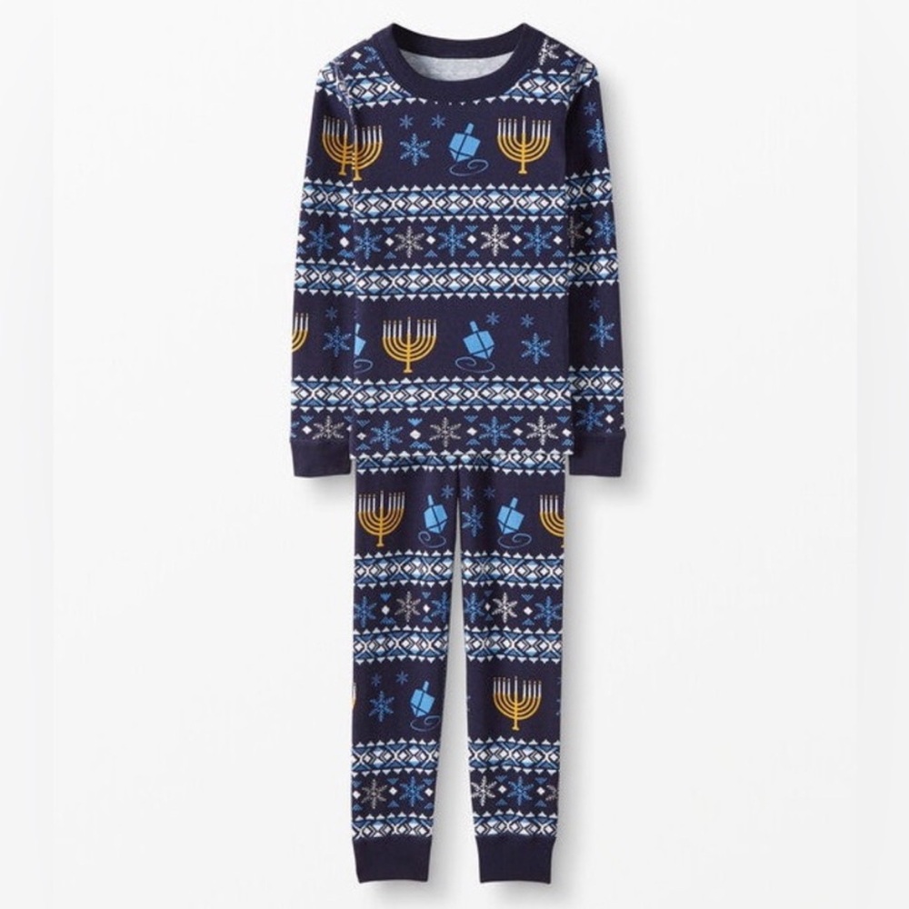 Hannah Andersson Hanukkah Winter Print Pajama Set Sz 3